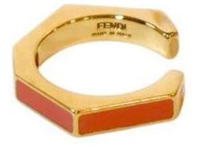 Fendi Anello Orange FF Gold Arancione - vista 2