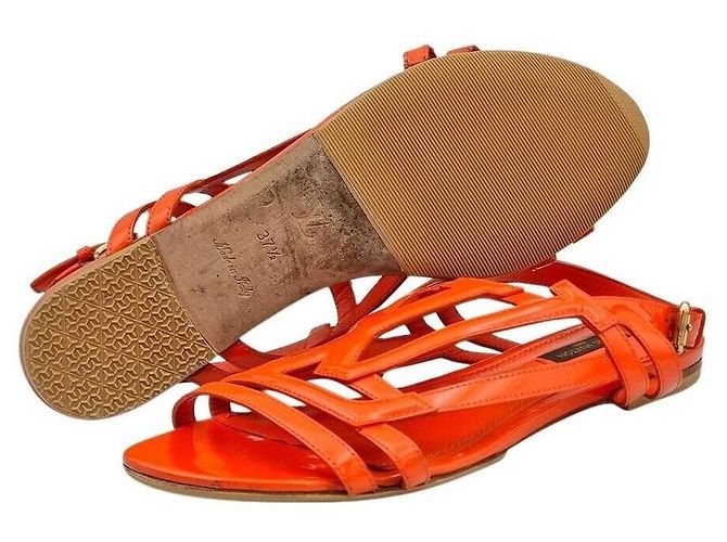 Louis Vuitton Sandali in vernice Arancione - vista 2