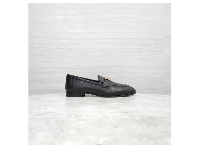 Hermès Mocassino nero con dettagli argentati - vista 6