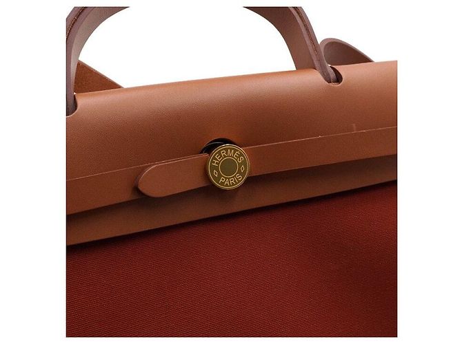 Hermès Tote e bolsa de ombro em couro laranja com ferragens - vista 12