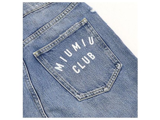 Miu Miu Wasched Denim Hose mit Gesäßtasche Blau - Ansicht 8