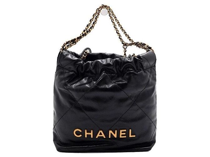 Chanel Mini sac à bandoulière et sac crossbody en métal doré Noir - vue 2