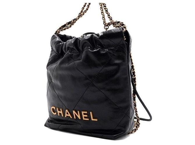 Chanel Mini sac à bandoulière et sac crossbody en métal doré Noir - vue 3