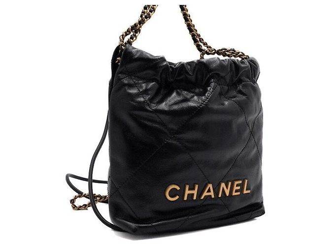 Chanel Mini sac à bandoulière et sac crossbody en métal doré Noir - vue 4