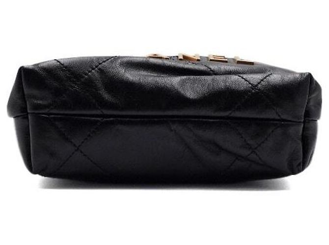 Chanel Mini sac à bandoulière et sac crossbody en métal doré Noir - vue 7