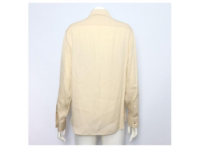 Céline Camicia da donna in seta con fiocco e ricamo logo all-over - vista 4