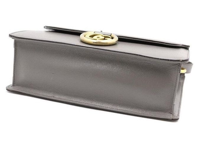 Gucci Borsa a tracolla e borsa a spalla GG Ring Flap in pelle grigia - vista 7