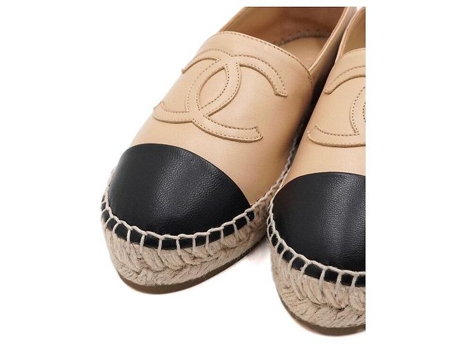 Chanel Espadrilles da donna in pelle di agnello bicolore con logo CC - vista 5