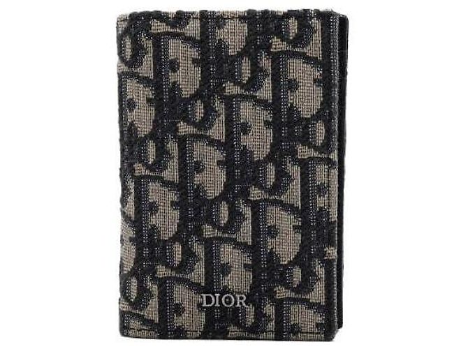 Dior Tarjetero vertical en jacquard Oblique Castaño - vista 2