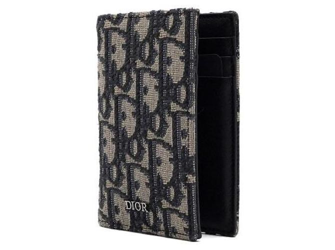 Dior Tarjetero vertical en jacquard Oblique Castaño - vista 3