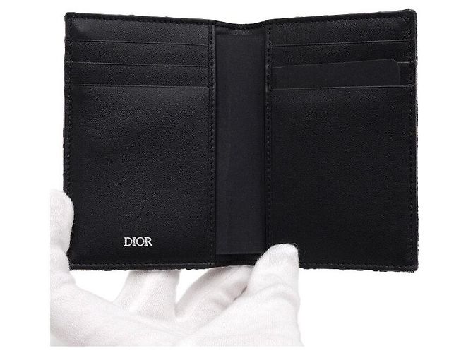 Dior Tarjetero vertical en jacquard Oblique Castaño - vista 6