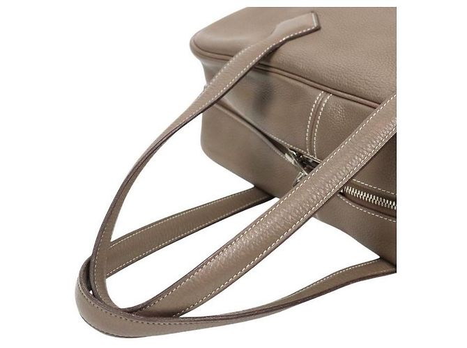 Hermès Borsa Tote Victoria II Etoupe con Timbro Marrone - vista 11