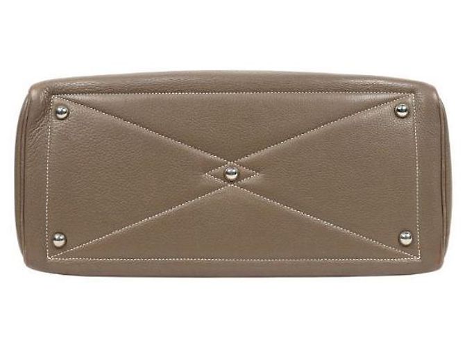 Hermès Borsa Tote Victoria II Etoupe con Timbro Marrone - vista 4