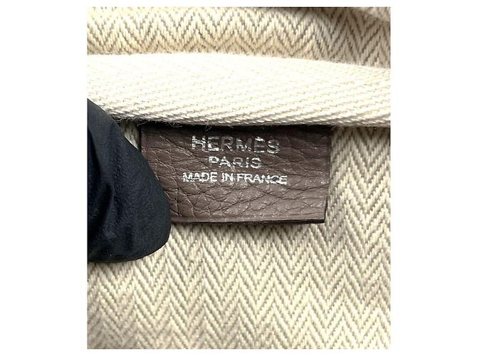 Hermès Borsa Tote Victoria II Etoupe con Timbro Marrone - vista 8