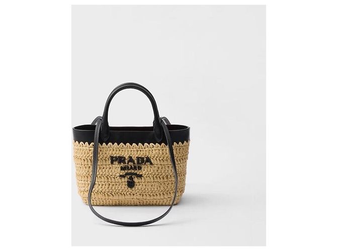 Prada Nuova Mini Tote Bag in Pelle Crochet Multicolore - vista 10