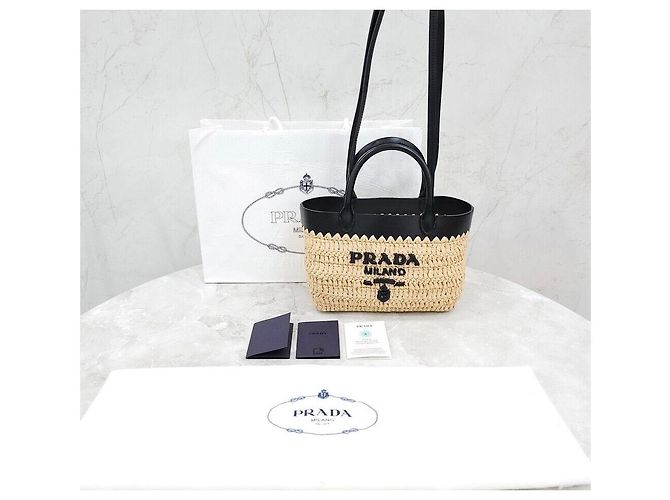 Prada Nuova Mini Tote Bag in Pelle Crochet Multicolore - vista 7