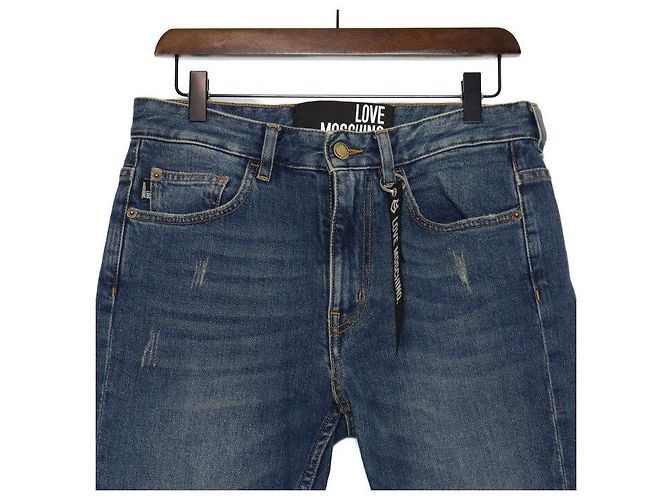 Moschino Dunkelblaue Baumwoll-Denim-Hose Jeans Damen - Ansicht 2
