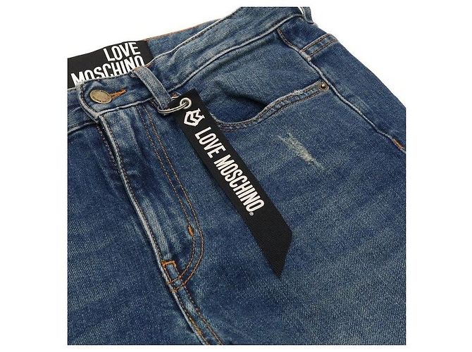 Moschino Dunkelblaue Baumwoll-Denim-Hose Jeans Damen - Ansicht 6