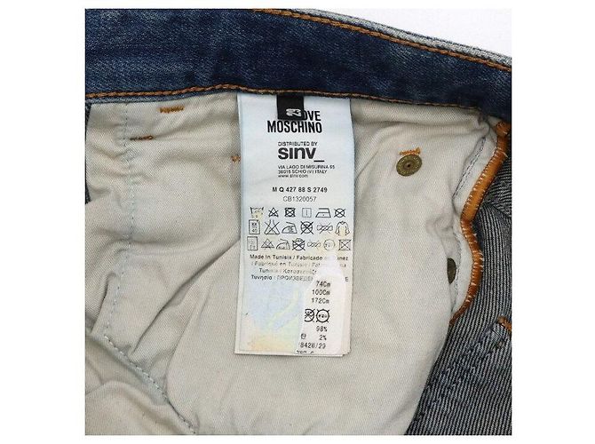 Moschino Dunkelblaue Baumwoll-Denim-Hose Jeans Damen - Ansicht 8