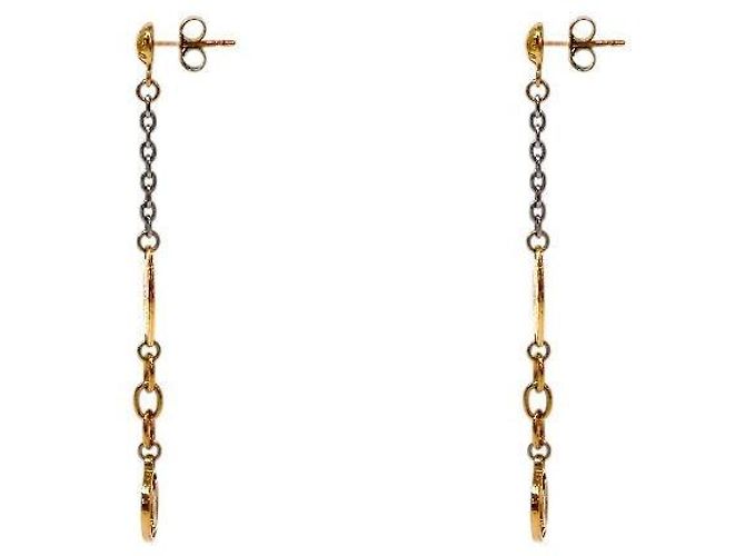Louis Vuitton Boucles d'oreilles Logo Mania Gold - vue 2