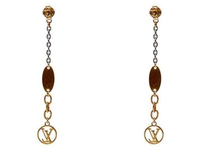 Louis Vuitton Boucles d'oreilles Logo Mania Gold - vue 3