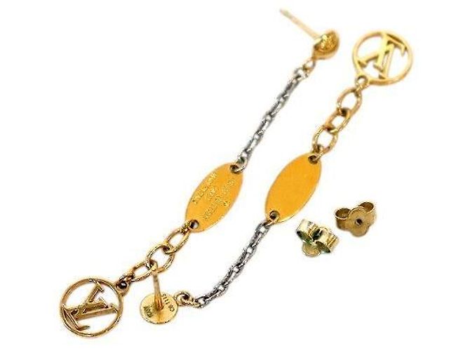 Louis Vuitton Boucles d'oreilles Logo Mania Gold - vue 4