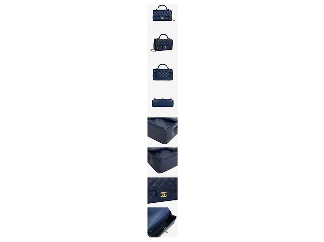 Chanel Borsa con patta e manico superiore Classic New Mini Navy Blu - vista 2