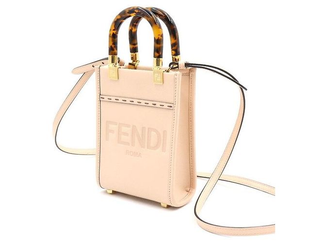 Fendi Mini borsa tote e borsa a tracolla Sunshine in pelle rosa - vista 2