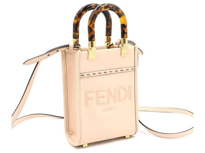 Fendi Mini borsa tote e borsa a tracolla Sunshine in pelle rosa - vista 3
