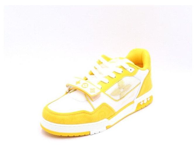 Louis Vuitton Zapatillas Monogram Denim Yellow Velcro Strap Trainer Blanco - vista 2