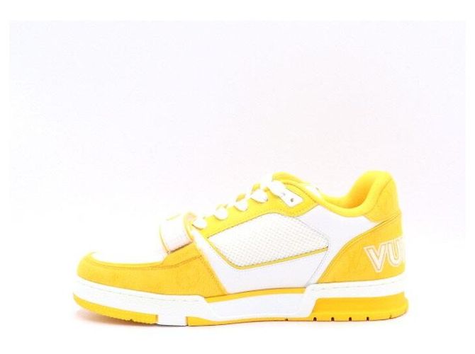 Louis Vuitton Zapatillas Monogram Denim Yellow Velcro Strap Trainer Blanco - vista 4