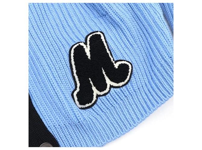 Miu Miu Kurzer Wollstrickjacke mit Logo Blau - Ansicht 6