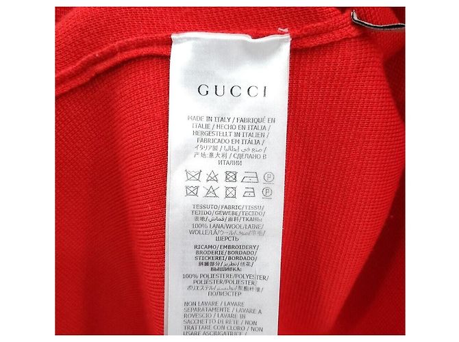 Gucci Strickjacke mit V-Ausschnitt und besticktem Logo Rot - Ansicht 5