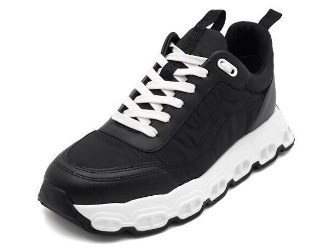 Hermès Sneakers Impulse da uomo in pelle di vitello e tessuto parachute nero - vista 2