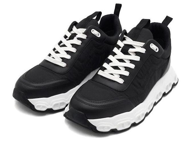Hermès Sneakers Impulse da uomo in pelle di vitello e tessuto parachute nero - vista 3