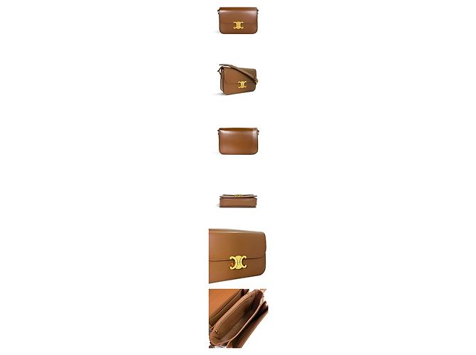 Céline Triomphe Classic Medium in pelle di vitello lucida Marrone - vista 2