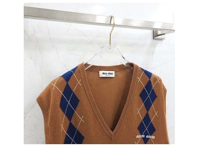 Miu Miu Strickweste aus Kaschmir mit Intarsienmuster - Ansicht 3