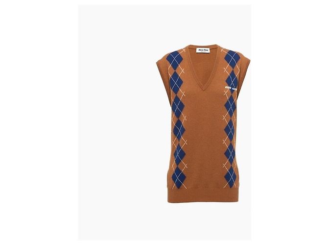 Miu Miu Strickweste aus Kaschmir mit Intarsienmuster - Ansicht 8