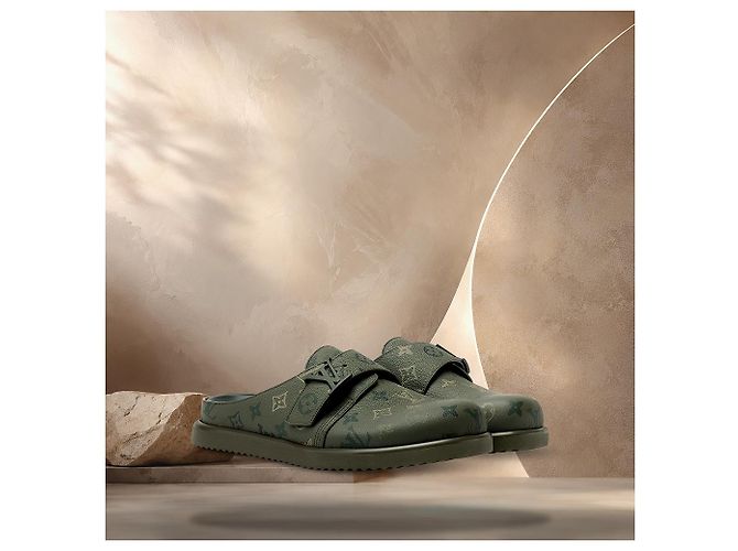 Eva Louis Vuitton Mule Easy Khaki Green Marrone - vista 2