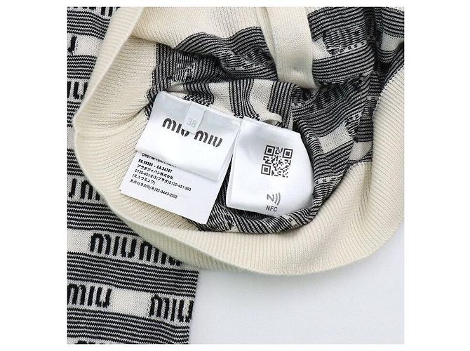 Miu Miu Cárdigan corto de seda y cachemira con logotipo múltiple - Ansicht 6