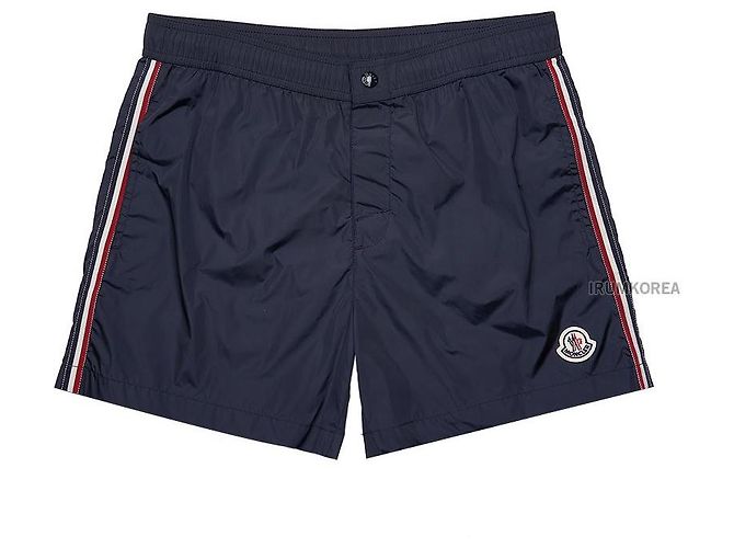 Moncler Pantaloncini da bagno con patch logo da uomo Nero - vista 10