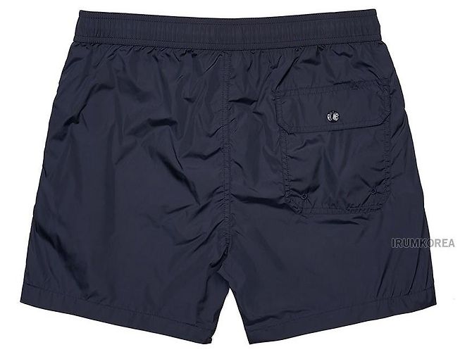 Moncler Pantaloncini da bagno con patch logo da uomo Nero - vista 2