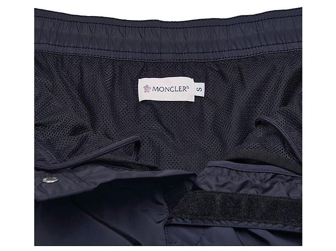 Moncler Pantaloncini da bagno con patch logo da uomo Nero - vista 4