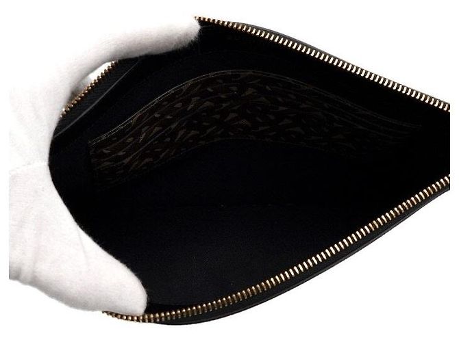 Burberry Pochette e clutch in tela monogrammata a righe Nero - vista 5