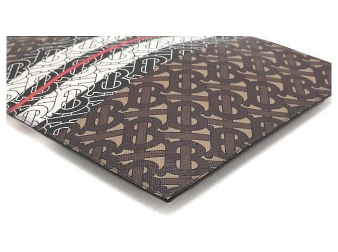 Burberry Pochette e clutch in tela monogrammata a righe Nero - vista 7