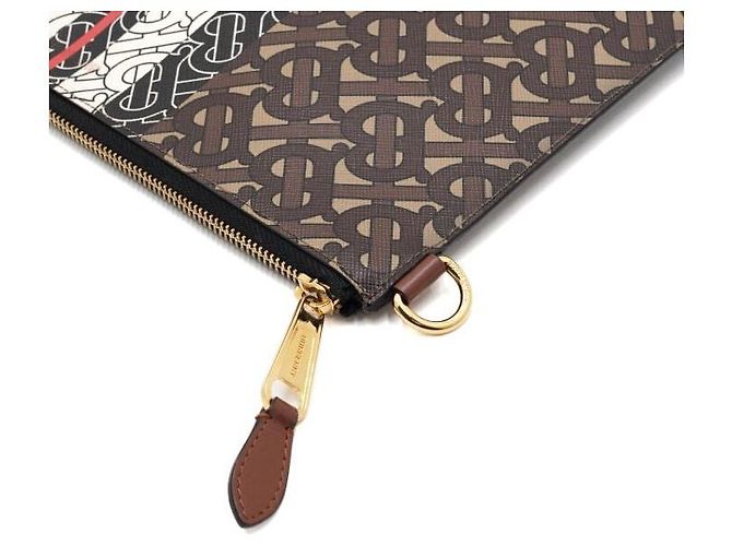 Burberry Pochette e clutch in tela monogrammata a righe Nero - vista 8