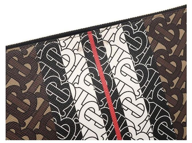 Burberry Pochette e clutch in tela monogrammata a righe Nero - vista 9