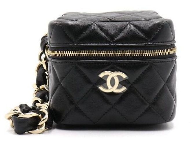 Chanel Clutch con tracolla a catena CC Oro e Nero - vista 2
