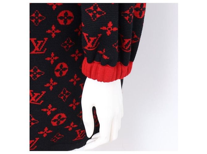 Louis Vuitton Oversized Strickjacke mit Monogramm aus Wolle für Damen - Saison Schwarz - Ansicht 2