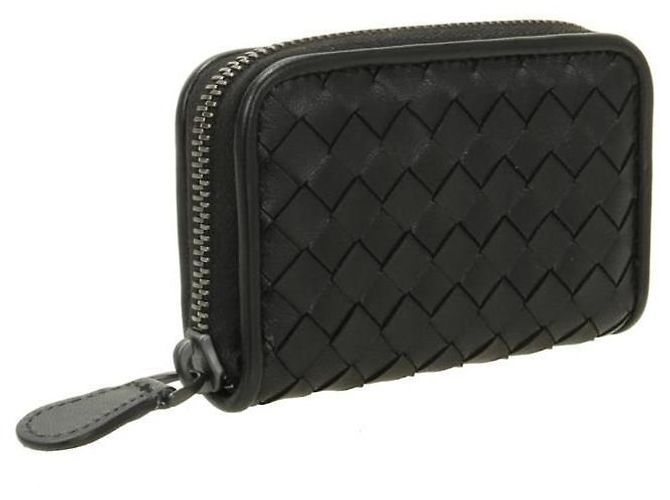 Bottega Veneta Tarjetero con cremallera Intrecciato Negro - vista 2